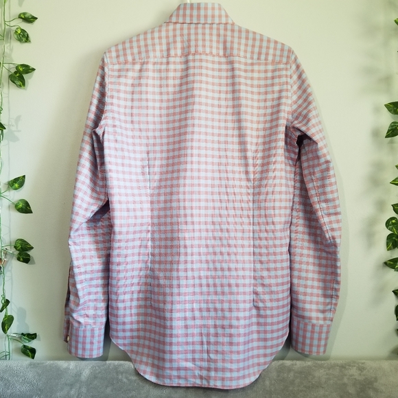 Emanuel Berg Modern Fit Checkered 15" Cotton SM Long Sleeve Shirt Button Up - Picture 14 of 14